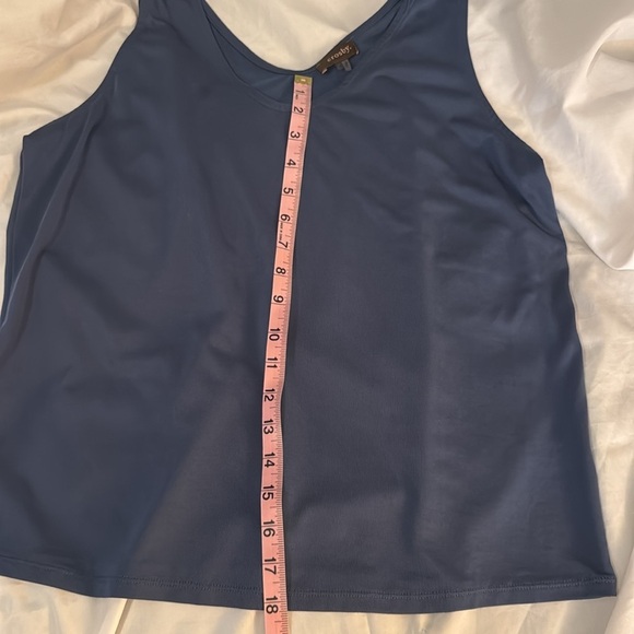 Crosby Blue sheer tie shoulder tank top modal bland oversized size XL - Picture 7 of 7